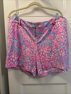Lilly Pulitzer Pink & Blue Tropical Print Shorts